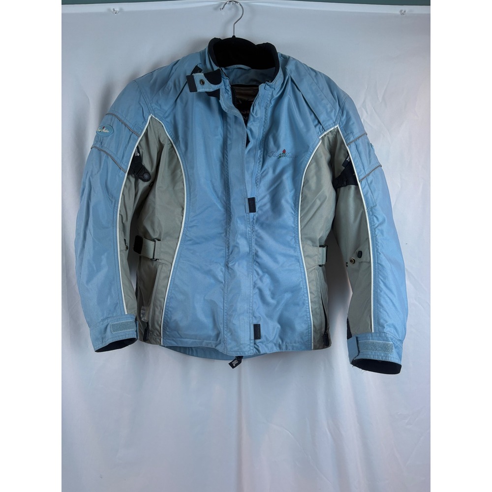 Tour Master Trinity Womens Motorcycle‎ Jacket Light Blue Grey Size Medium 10-12